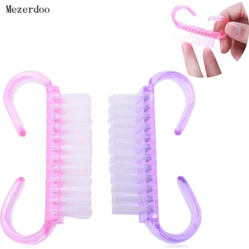 10Pc Nail Art Brush Mini Ox Horn Style Nail Art Cleanning Brushes Nails Polish Gel Clean Care Makeup Tool for Women Random Color