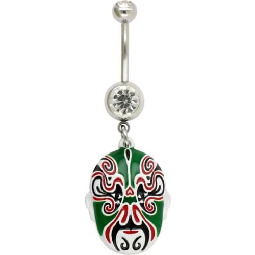 JHJT Musi 14G Belly Button Rings 316L Surgical Stainless Steel Chinese Elements Sexy Navel Belly Piercing Rings New Trendy