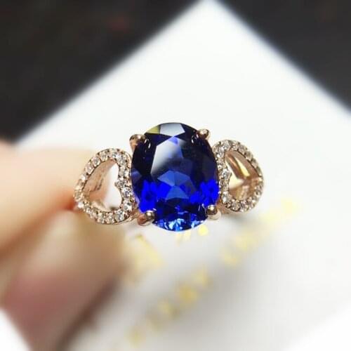 Natural real blue topaz love heart ring Per jewelry Free shipping 8*10mm 3.5ct gemstone 925 sterling silver Fine jewelry T27293