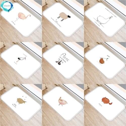 1PC 40x60cm Mat Cartoon Animal Dog Cat Printing Flannel Doormat Rug Carpet 40*60 Modern Funny For Entrance Sbsorb