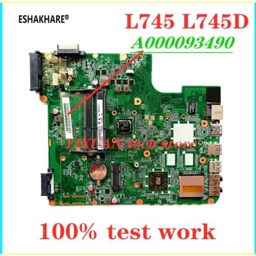 ESHAKHARE DA0TE6MB6G0 REV G A000093490 For Toshiba Satellite L745 L745D laptop motherboard EME350 CPU DDR3 100% test work