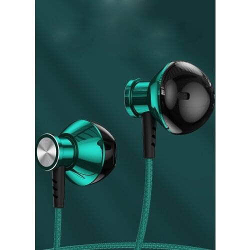 C1 Half Ear Wire Control With Wheat Metal Earphones 9D Surround Sound Quality 8-core Voice Headphones Wired Game Sports Buds