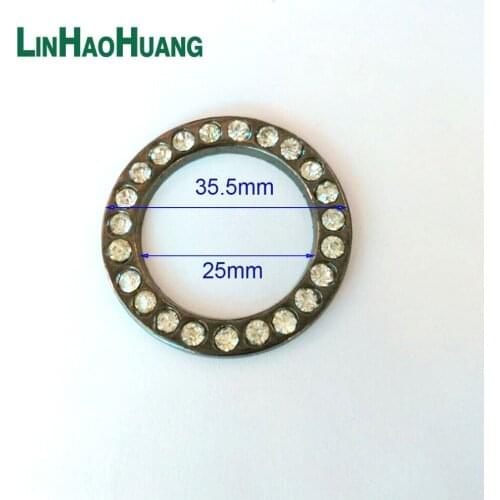 25pcs15mm,19mm,25mm Rhinestone Metal O Ring Nickel&Black Nickel&Gold Plated Backpack Collar Harness Rings Bag Parts Accessories