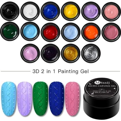 Mtssii 3D Sculpture Carved Gel Nail Gel Varnish Modelling Decoration Painting Adornment Tools Gel Nail Polish