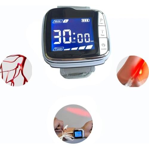 High Blood Pressure Diabetes Cholesterol Rhinitis Treatment 650nm Laser Therapy Physiotherapy Health Care Diabetic Wrist Watch