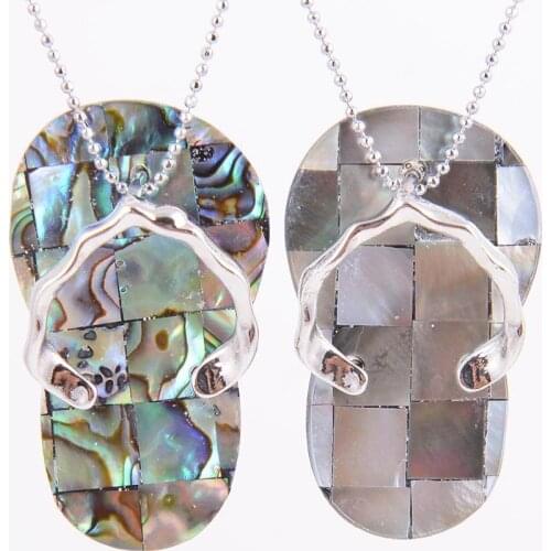 Natural Large Small size Shoes of Pearl Shell Necklaces Pendants Vintage Colorful Shells for Statement Necklace Jewelry D388