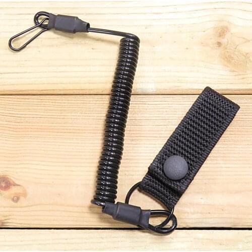 Anti-lost Elastic Lanyard Rope Military Spring Safety Strap Tactical Gun RopeNew