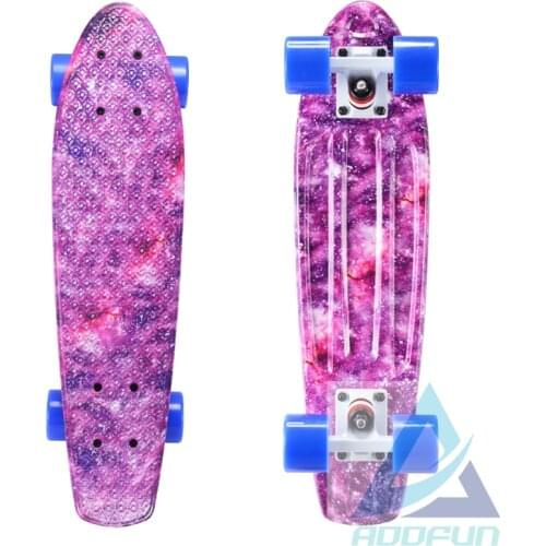 AddFun Single Rocker Skateboard Small Fish Skateboarding Magnesium Aluminum Alloy Bracket PP Plastic Blank Board 4 PU Wheels