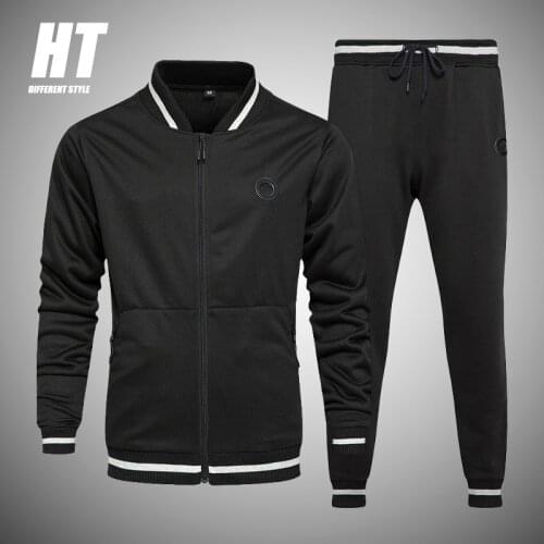 Autumn Men Sportswear Set Mens Tracksuit Pilot Jacket 2Pc Fashion Casual Running Suit Hip Hop Streetwear Joggers Sets 2021 New