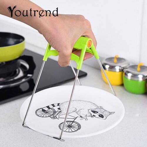 Useful Stainless Steel Bowl Dish Clip Pot Plate Holder Kitchen Helper Carrier Hot Protection Cooking Tool