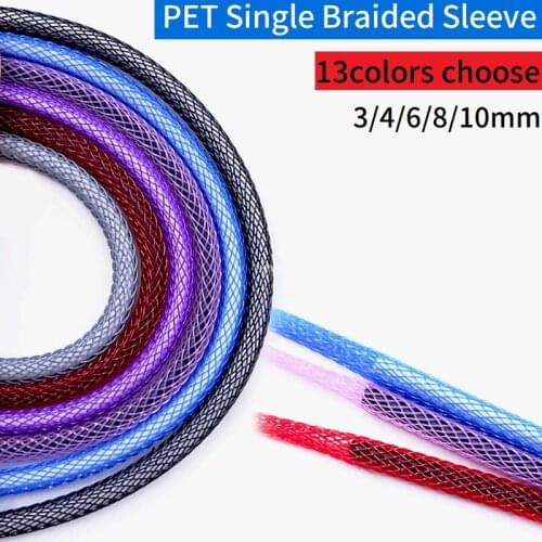 Expandable Braided Cable Sleeve 3mm 4mm 6mm 8mm Single PET Nylon Mesh USB Keyboard Cable Sleeving Sheath Protector Wire Wrap