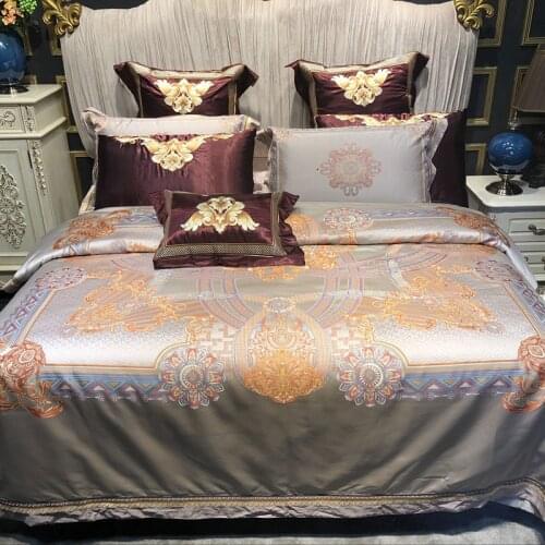 Luxury Egyptian Cotton Suit，Royal Bedding set Queen King size Bed set Bed/Flat sheet Bed spread set Pillowcase Duvet cover