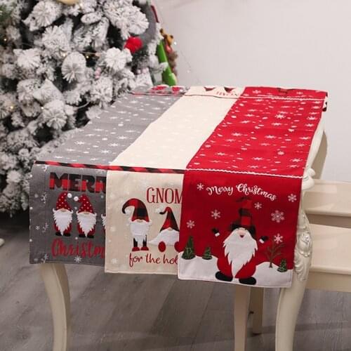 Christmas Decoration for Home Table Runner Christmas Tablecloth Flag Noel New Year 2021 Decorations Dinning Table Decoration