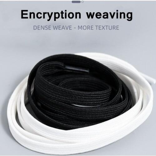 1pair Flat Double layer Classic Black White Shoe Laces Fashion Solid Sports Shoelace Casual Unisex Shoe Strings Shoe Accessories