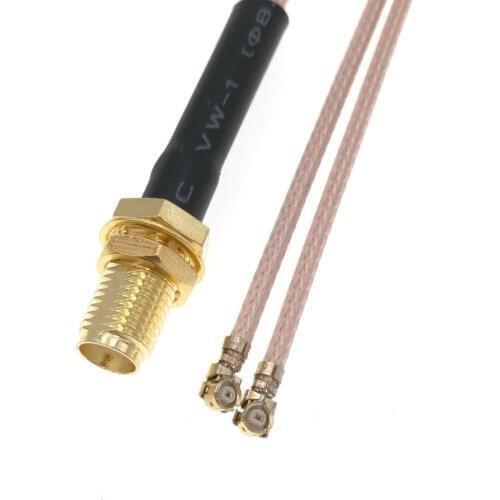 SMA Female To Y Type 2X U.FL IPX Female Splitter Combiner Cable Pigtail RG178 20CM