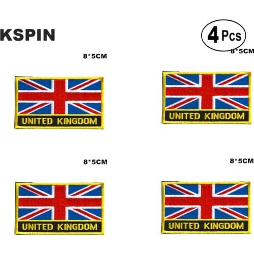 United Kingdom Rectangular Shape Flag Iron on Saw on Patches Embroidered Flag Patches National Flag Patches for Clothing