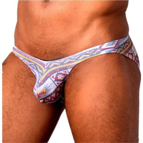 WOXUAN Fashion Brand Man Underwear Men Sexy Print Cotton Bulge Mini Briefs Lingerie Chinese Style Seamless Jockstraps Panties