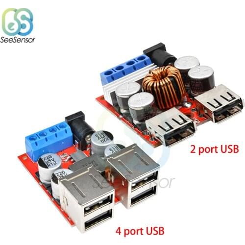 DC-DC Vehicle Charging Board 8V-35V to 5V 8A Power Supply Depressurization Module 2 4 port USB Output Mobile Charger