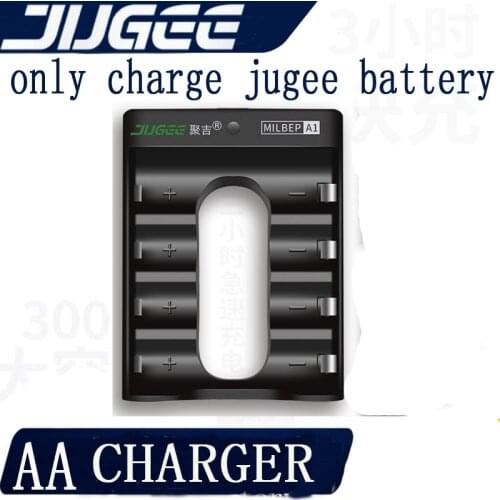 Jugee 4 slots USB battery charger only for jugee 1.5v AA lithium rechargeable battery
