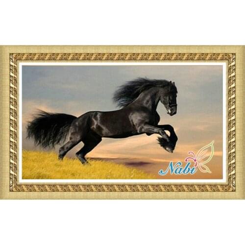 Animals horse kits dmc rhinestone 0161R - Round Diamond embroidery cross stitch diamond mosaic painting