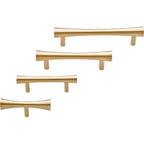 Messing Goud Kabinet Handles Goldenwarm Meubels Hardware T Bar Keuken Deurknoppen Schuifladegrepen