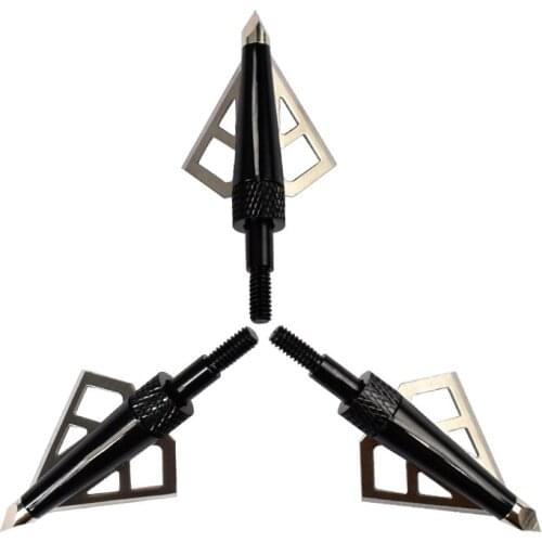 12pcs Black Broadheads 100 Grain 3 Blades Steel Arrowheads High Quality Hunting Archery Bow Free Shipping