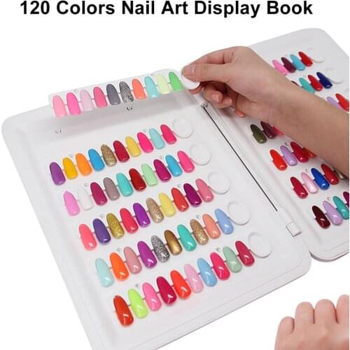 120 Colors Nail Color Display Book Card Nail Polish Colors Chart Nail Polish UV Gel Color Card Board Salon Nail Art Tools