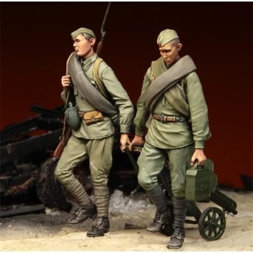 1/35 Resin Figure Model Kit Russian Maxim MG Team, Kursk 1943 Two Figures Unassembled unpainted Top