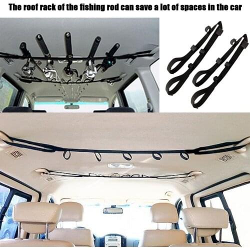 2Pcs Car Mounted Storage Rack Fishing Rod Gear Holder Vehicle Fishing Rod Rack Holder Strap Storage Car Rest Belt Carrier