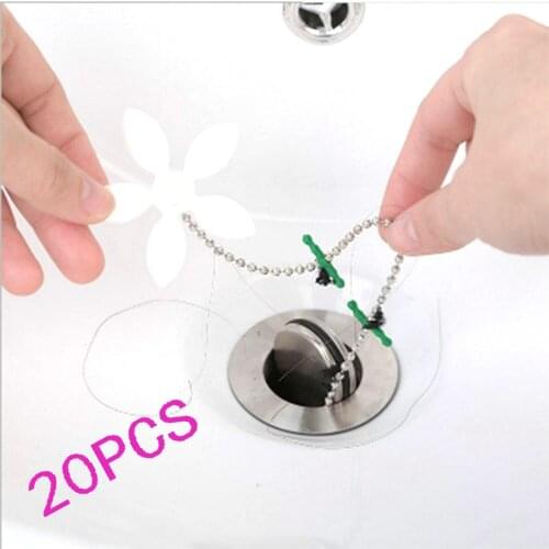 20PCS Bathtub Drain Chain Hair Clog Remover floor sink drain cleaner Shower Blockage Wig Cleaner Catcher