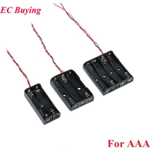 2xAAA 3xAAA 4xAAA 1.5V Plastic Black Spring Battery Storage Case Box Battery Holder Plastic Container 2*AAA 3*AAA 4*AAA
