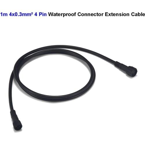 4 Pin Waterproof Connector Extension Cable 0.3mm2 4 Core Copper Power Electric Wires For RGB LED Strip Underground Light Modules