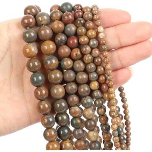 Natural Stone Beads Colorful Stone Loose Beads for Jewelry Making Needlework DIY Bracelet Strand 4-12 MM