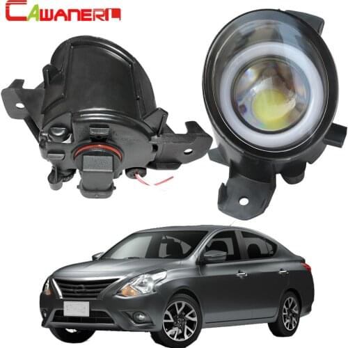 Cawanerl For Nissan Versa 2012 2013 2014 2015 Car LED Bulb Fog Light Angel Eye Daytime Running Light DRL 12V White 2 Pieces