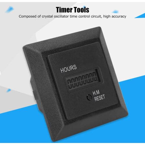Digital Display Hour Meter High Accuracy Timer 50/60HZ Universal HM-1R AC 100-240V Accuracy Hour Meter Tool