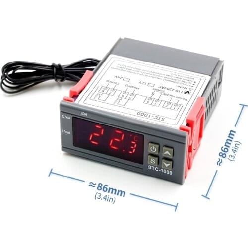 Digital Temperature Controller Thermostat Thermoregulator for incubator Relay LED 10A Heating Cooling STC-1000 12V 24V 220V