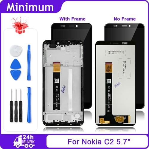 For Nokia C2 C 2 LCD Display Touch Screen Digitizer Assembly With Frame Replacement Parts For Nokia C2