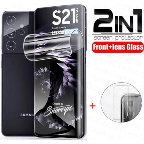 2in1 Hydrogel film for Samsung Galaxy S20 S21 Ultra 5G Soft Screen Protector for Samsung S20 S21 Plus S20 FE Film Not Glass