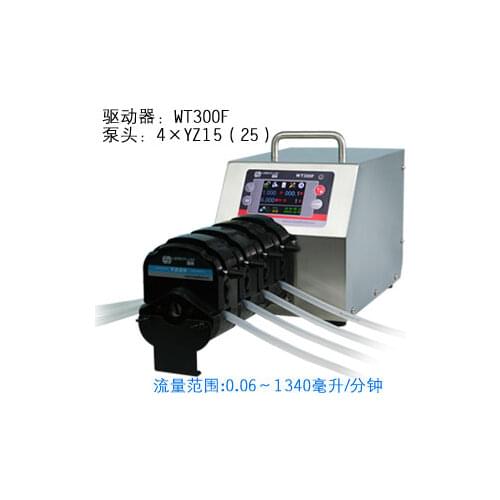 WT300F 4x YT15 Big Flow Intelligent Dispensing Peristaltic Dosing Filling Pump Lab Industry Pump 0.006-1300ml/min