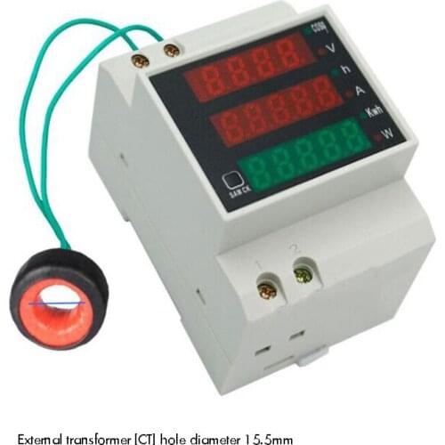 Power Meter AC Digital Multimeter Voltage Current Electricity Power Meter 80-300V 200-450V 100A Built-in/ External Transformer