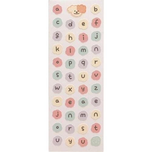 Kawaii Ins Girl Heart Wind Salt Alphabet Scrapbook Sticker Notebook Diary Pencil Cases Stationery DIY Sticker