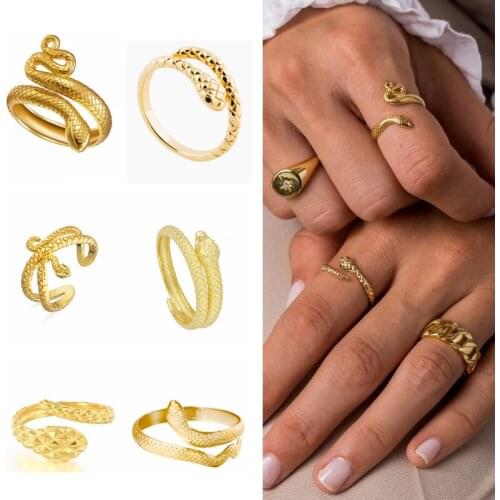Aide 2021 Trend 925 Sterling Silver Snake Rings For Women Stackable Womens Rings Stereoscopic Snake Adjustable anillos mujer