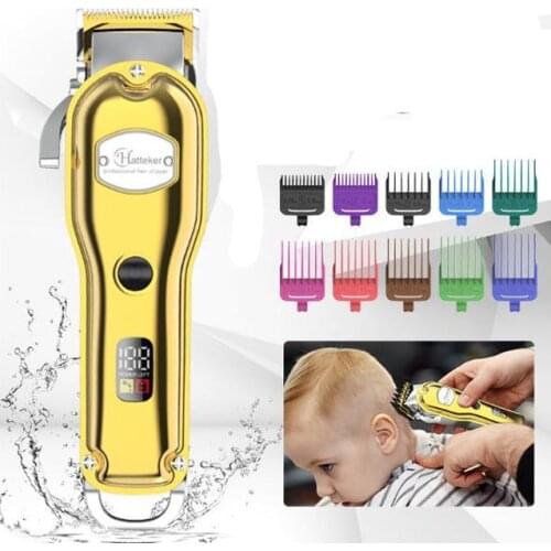 Surker hair trimmer USB rechargeable hair clipper haircut machine oil head clipper white hair carving LCD waterproof clipper