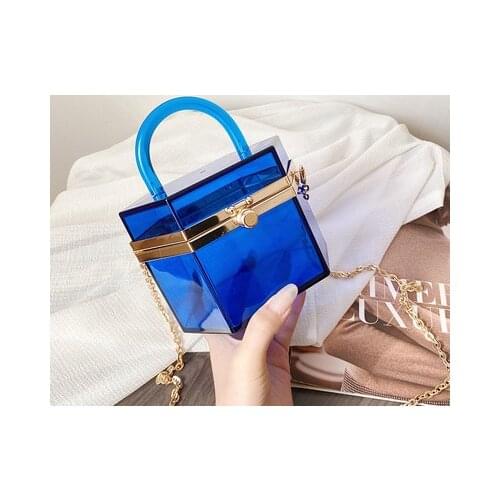 Fashion Clear Acrylic Womens Handbag Designer Transparent Clutch Evening Party Bags for Women 2021Female Womens Bag Purses sac
