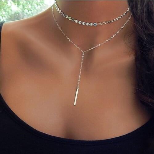 Fashion Bohemian Round Alloy Pendant Necklace Multi Layers Layered Jewelry Party Gift Jewelry Womens Necklace