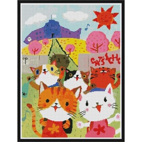 Cartoon cat 5D animal pattern diamond painting kits DIY full round/square drill rhinestone embroidery for childrens room decor