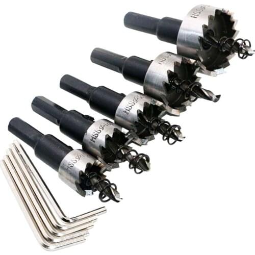 5PCS 16-30mm HSS Drill Bit Hole Saw Cutter Set High Speed Steel Cutter Tools for Cutting Steel / Brass / Metal Drilling Holes
