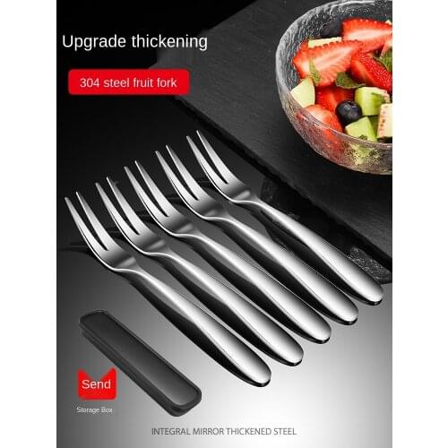 304 stainless steel thickened fruit fork set home creative lovely fruit fruit inserted childrens fork