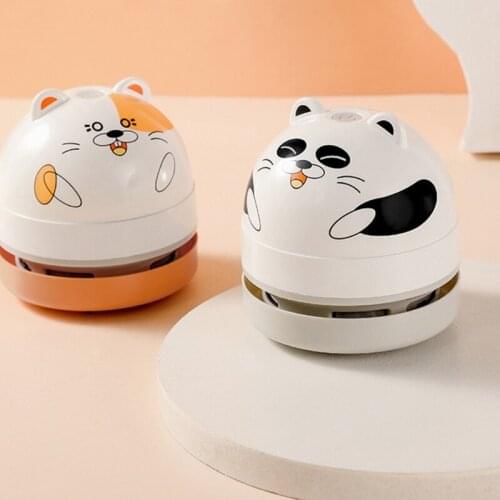 Cartton Desktop Vacuum Mini Vacuum Cleaner Rechargeable for Desk Mini Cartoon Pandas Desktop Vacuum for Dust Hairs Crumb
