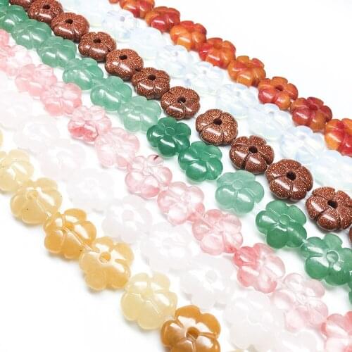 Natural Crystal Loose Beads 6*14mm Beautifully Carved Five Petal Flower Women Jewelry Making DIY Necklace Bracelet Accessories